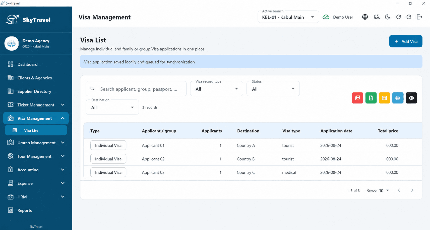 Visa Management